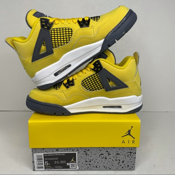 Nike Air Jordan 4 Retro GS “Lightning” NEW 2021 - Picture 3 of 4